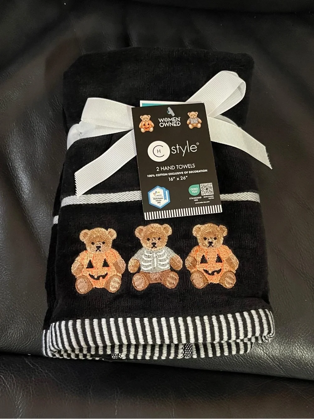 Halloween Teddy Bears Hand Towels, Set of 2 - Teddy Bears in Customes Towels